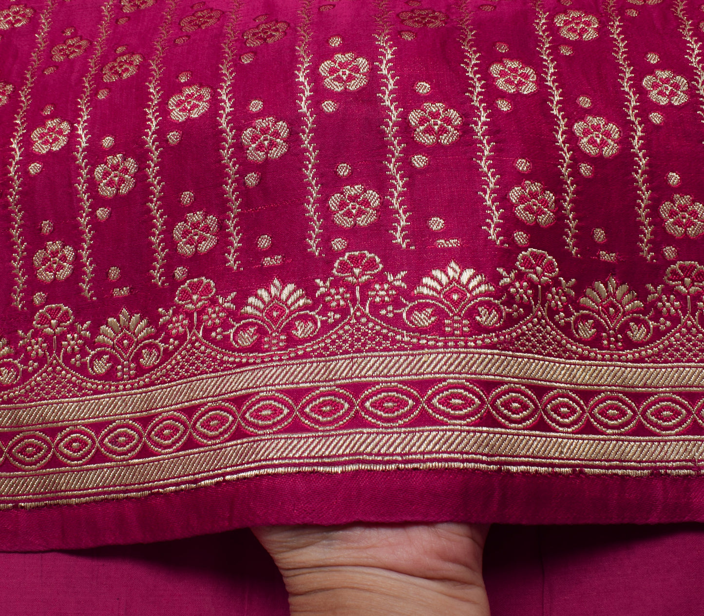 Sushila Vintage Heavy Saree Pure Satin Silk Banarasi Brocade Woven Sari Fabric