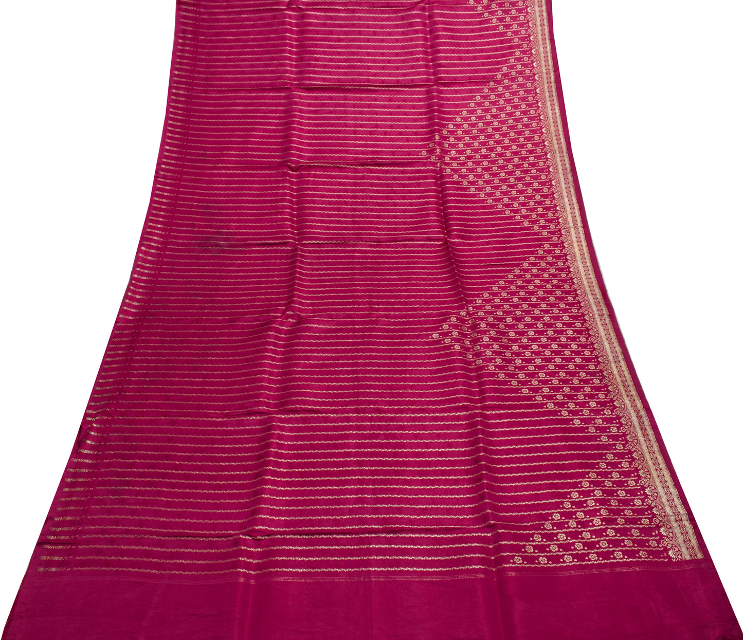 Sushila Vintage Heavy Saree Pure Satin Silk Banarasi Brocade Woven Sari Fabric