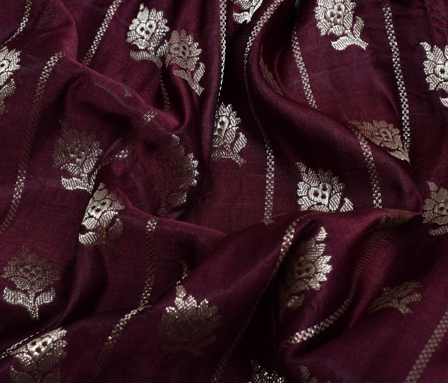 Sushila Vintage Heavy Saree Pure Satin Silk Banarasi Brocade Woven Sari Fabric