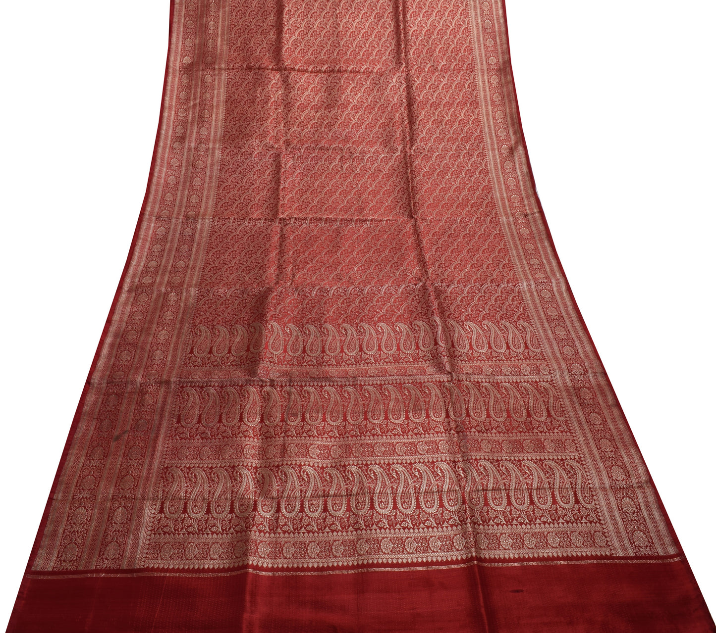 Sushila Vintage Heavy Saree Blend Satin Silk Banarasi Brocade Woven Sari Fabric