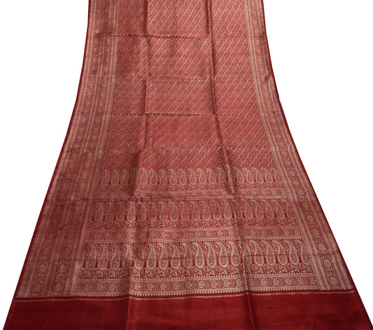 Sushila Vintage Heavy Saree Blend Satin Silk Banarasi Brocade Woven Sari Fabric