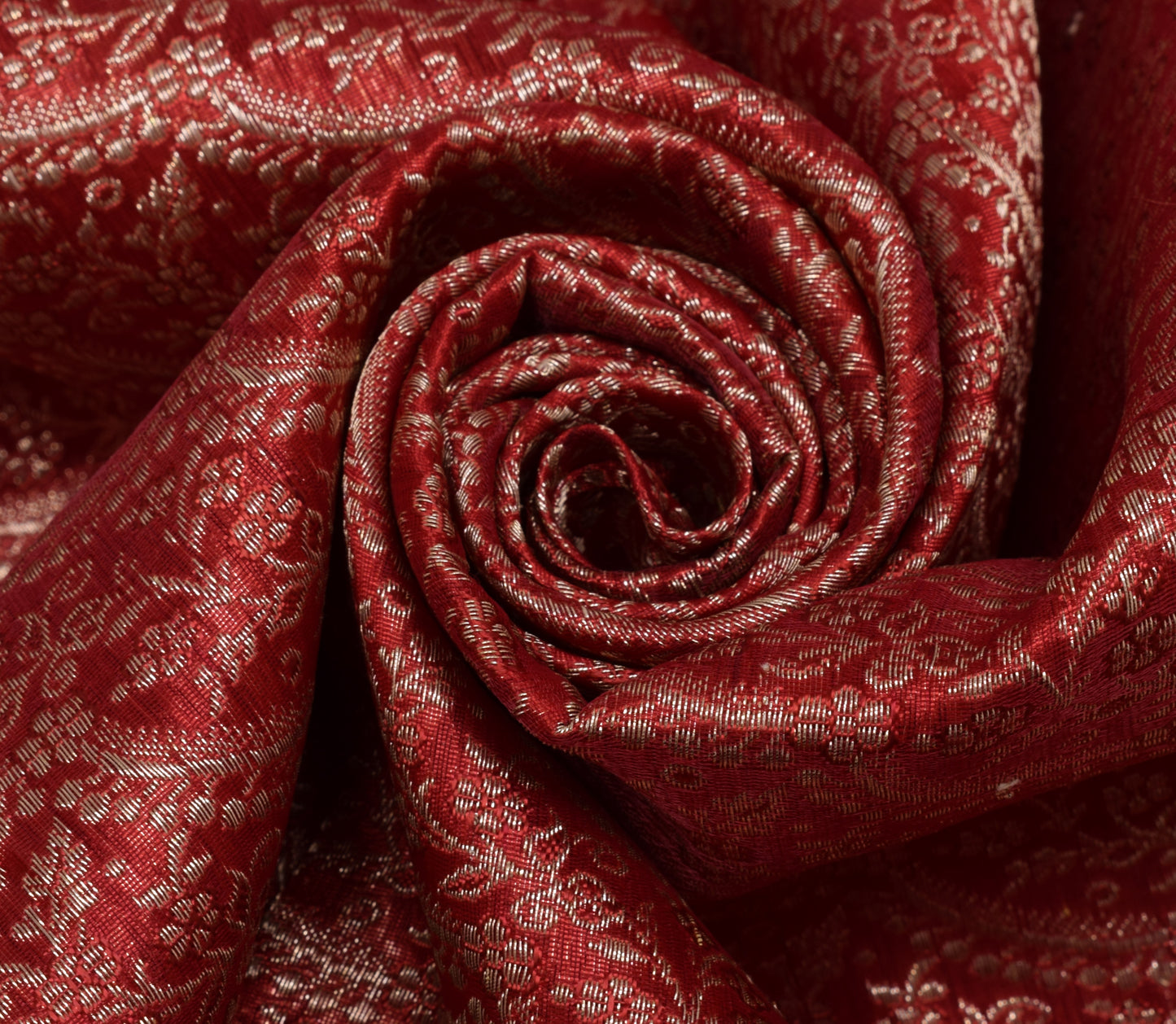 Sushila Vintage Heavy Saree Blend Satin Silk Banarasi Brocade Woven Sari Fabric