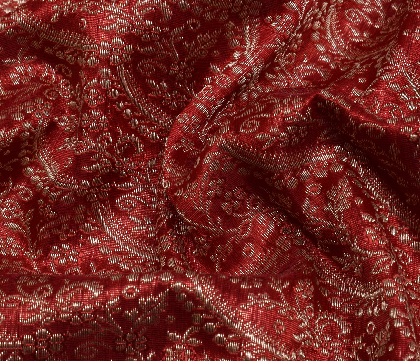 Sushila Vintage Heavy Saree Blend Satin Silk Banarasi Brocade Woven Sari Fabric
