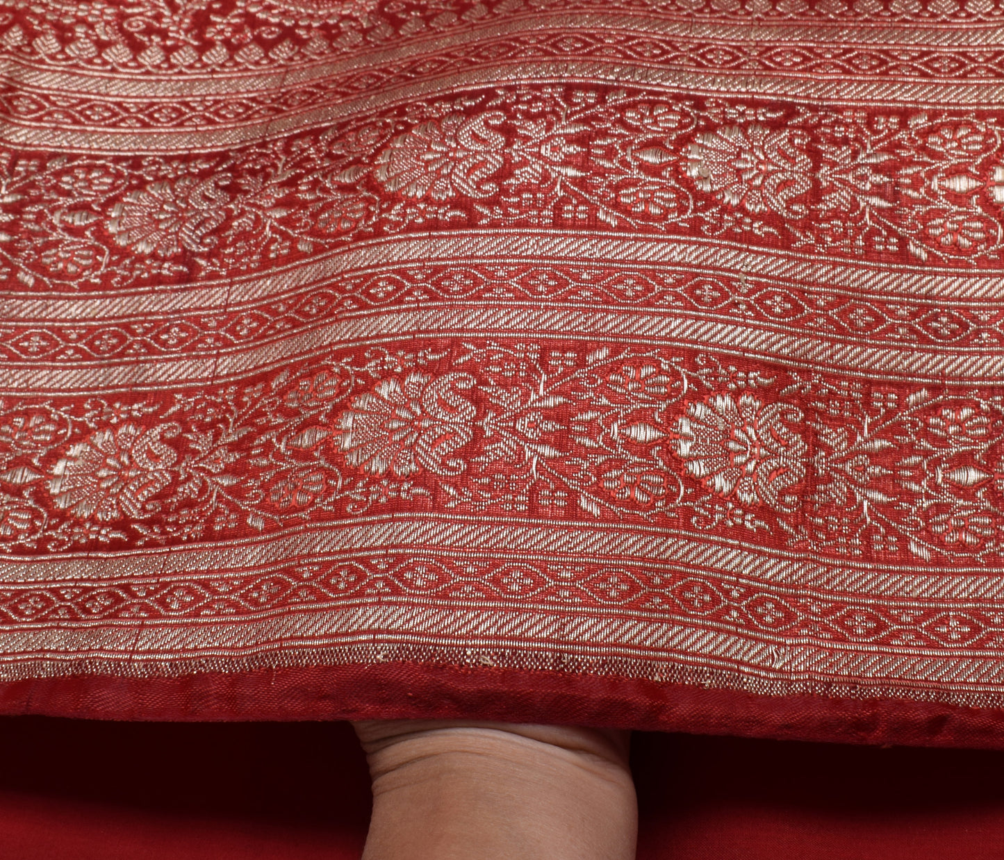 Sushila Vintage Heavy Saree Blend Satin Silk Banarasi Brocade Woven Sari Fabric