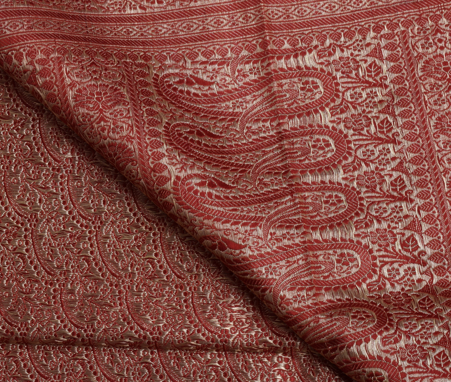 Sushila Vintage Heavy Saree Blend Satin Silk Banarasi Brocade Woven Sari Fabric