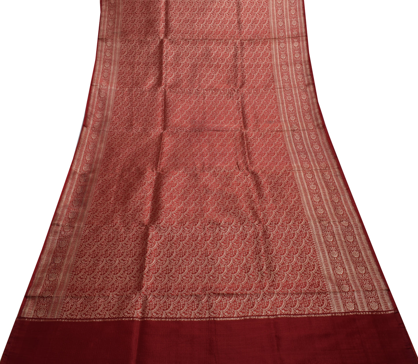 Sushila Vintage Heavy Saree Blend Satin Silk Banarasi Brocade Woven Sari Fabric