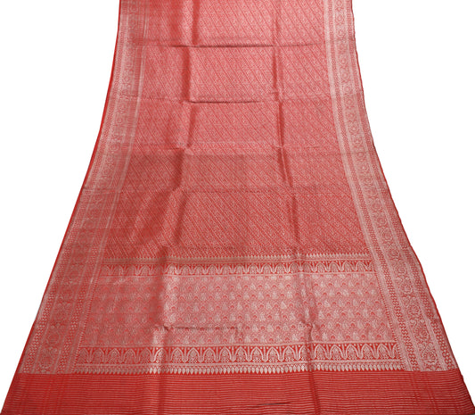 Sushila Vintage Heavy Saree Pure Satin Silk Banarasi Brocade Woven Sari Fabric