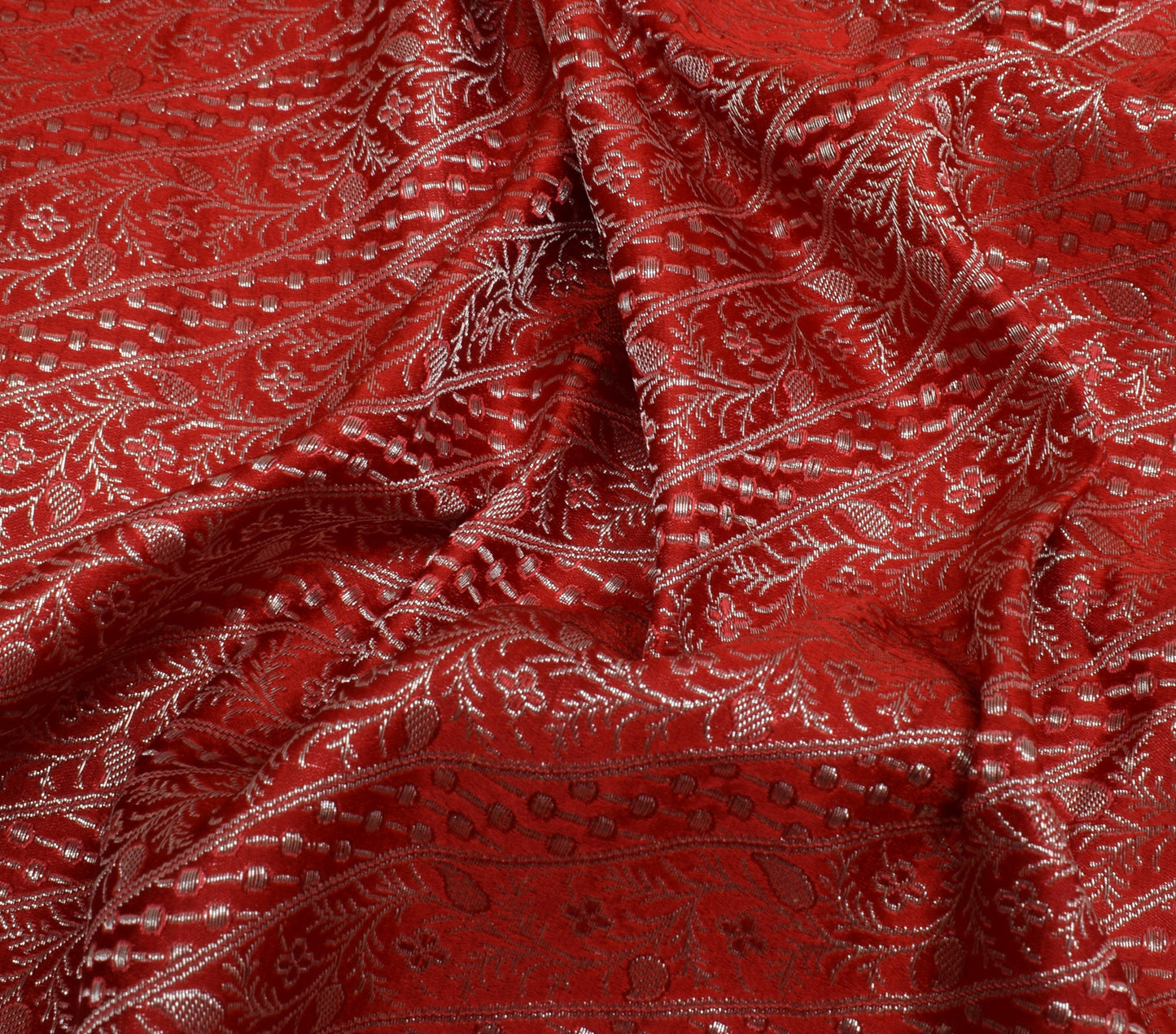 Sushila Vintage Heavy Saree Pure Satin Silk Banarasi Brocade Woven Sari Fabric
