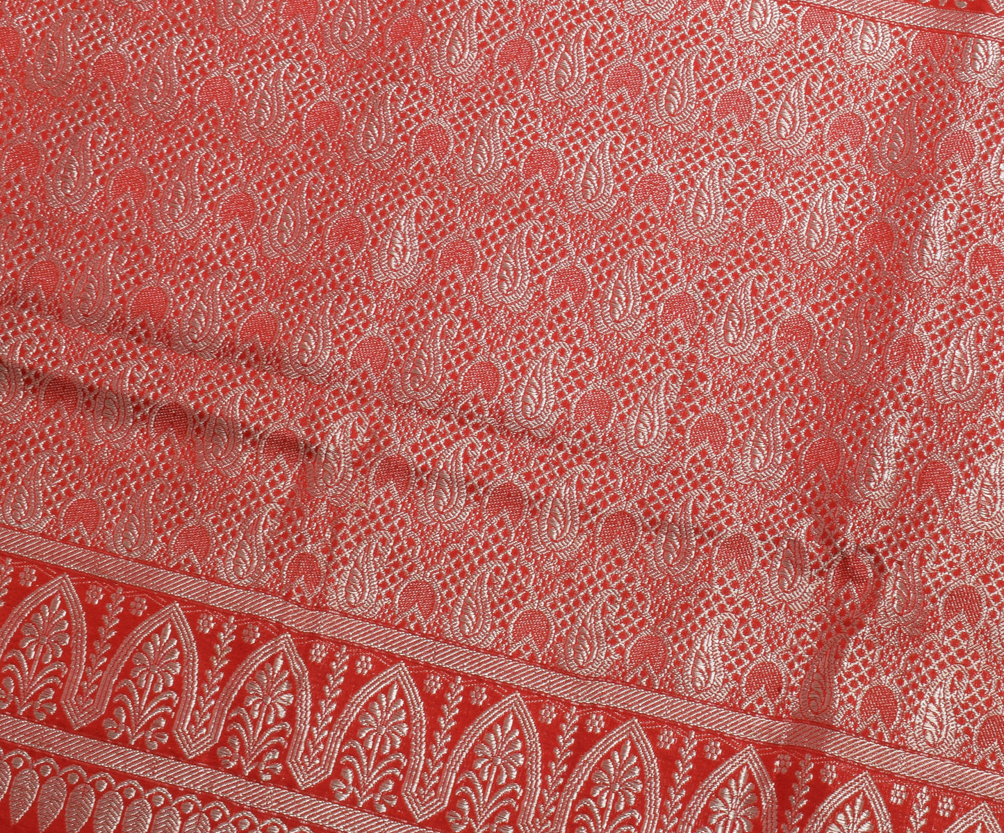 Sushila Vintage Heavy Saree Pure Satin Silk Banarasi Brocade Woven Sari Fabric
