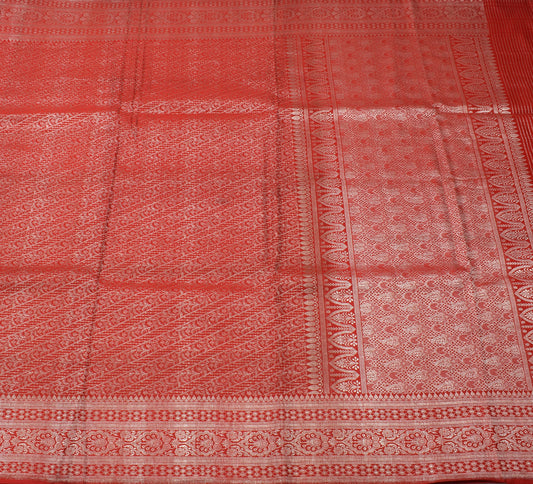 Sushila Vintage Heavy Saree Pure Satin Silk Banarasi Brocade Woven Sari Fabric