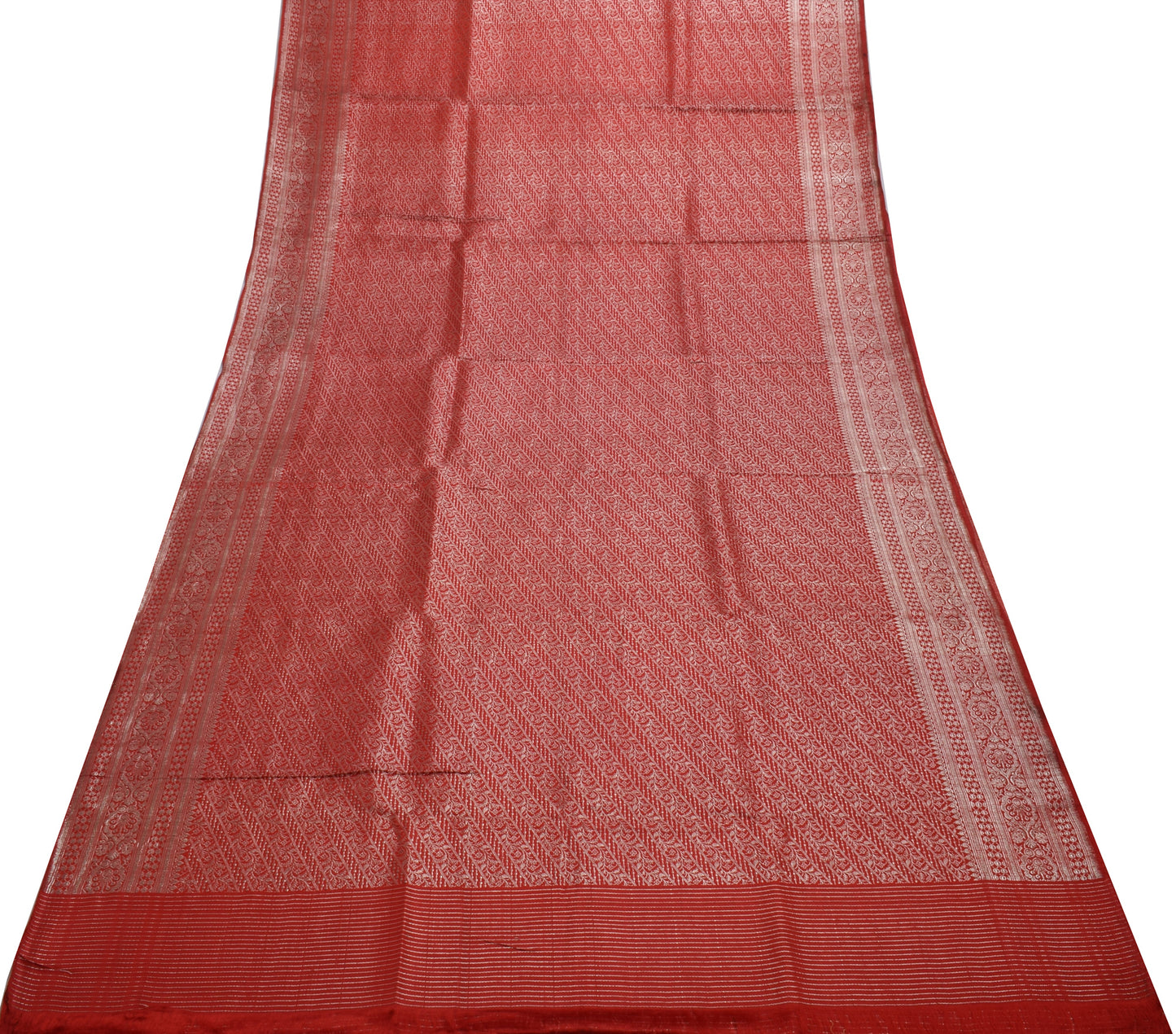 Sushila Vintage Heavy Saree Pure Satin Silk Banarasi Brocade Woven Sari Fabric