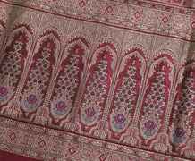 Sushila Vintage Heavy Saree Blend Satin Silk Banarasi Brocade Woven Sari Fabric