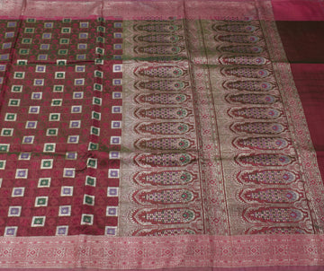 Sushila Vintage Heavy Saree Blend Satin Silk Banarasi Brocade Woven Sari Fabric