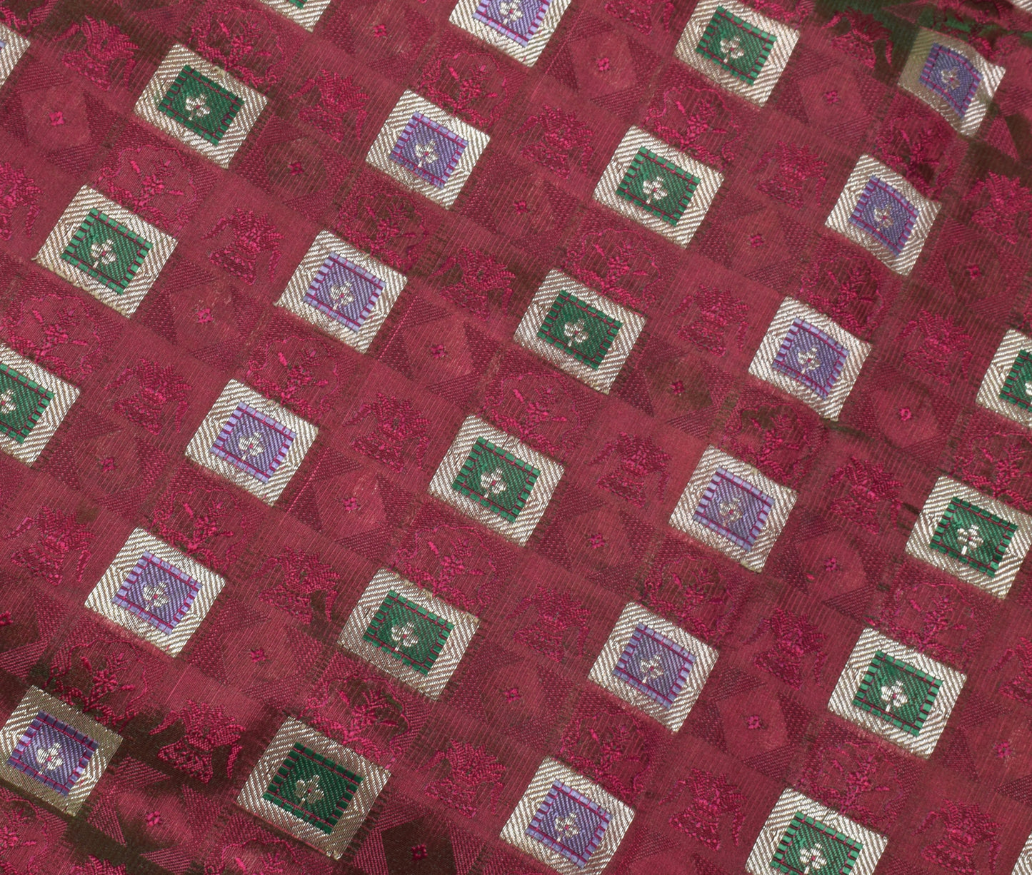 Sushila Vintage Heavy Saree Blend Satin Silk Banarasi Brocade Woven Sari Fabric