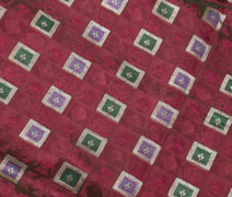 Sushila Vintage Heavy Saree Blend Satin Silk Banarasi Brocade Woven Sari Fabric