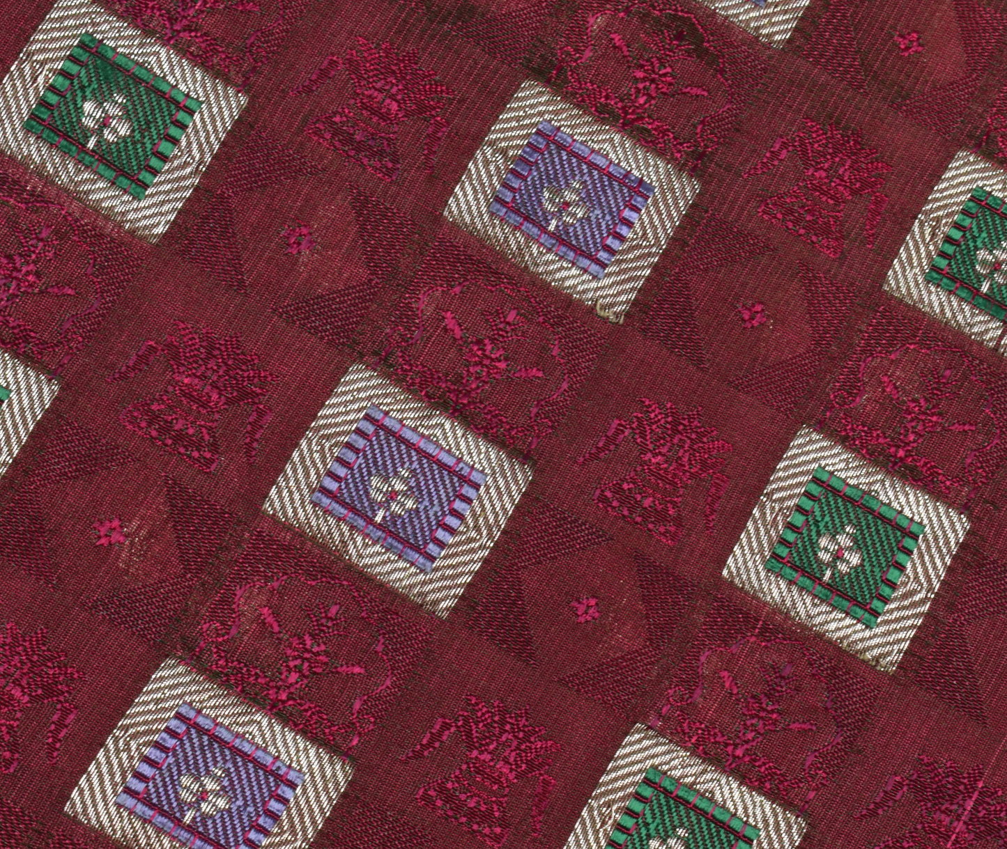 Sushila Vintage Heavy Saree Blend Satin Silk Banarasi Brocade Woven Sari Fabric