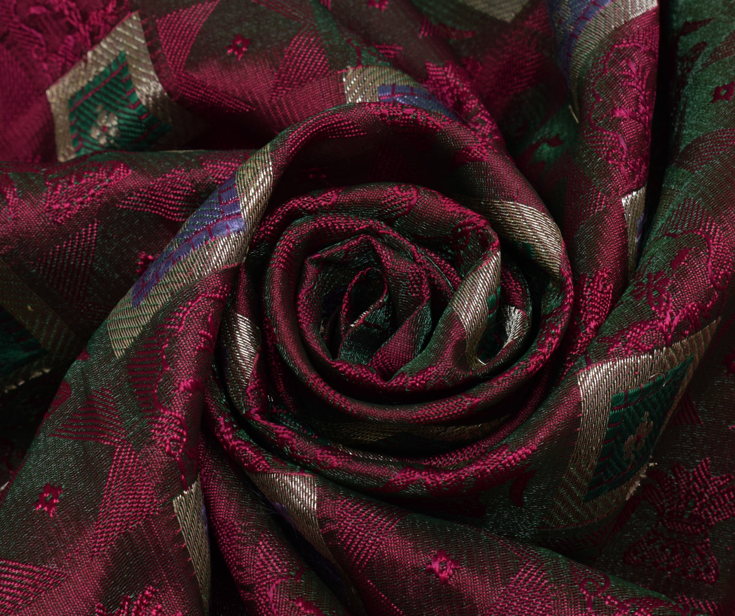 Sushila Vintage Heavy Saree Blend Satin Silk Banarasi Brocade Woven Sari Fabric