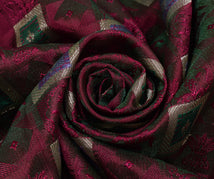Sushila Vintage Heavy Saree Blend Satin Silk Banarasi Brocade Woven Sari Fabric