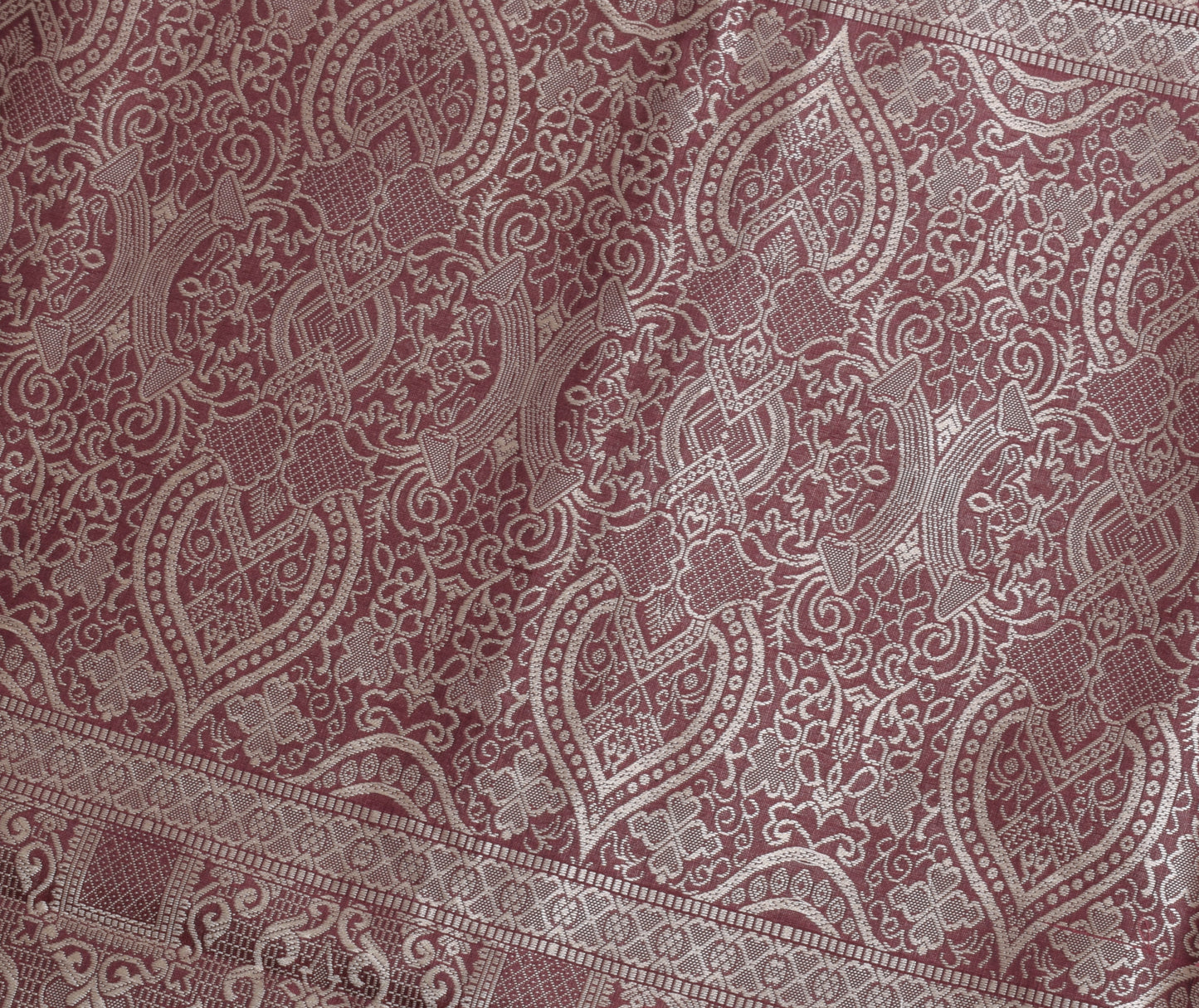 Sushila Vintage Purple Saree Blend Silk Zari Woven Floral Sari Craft Fabric