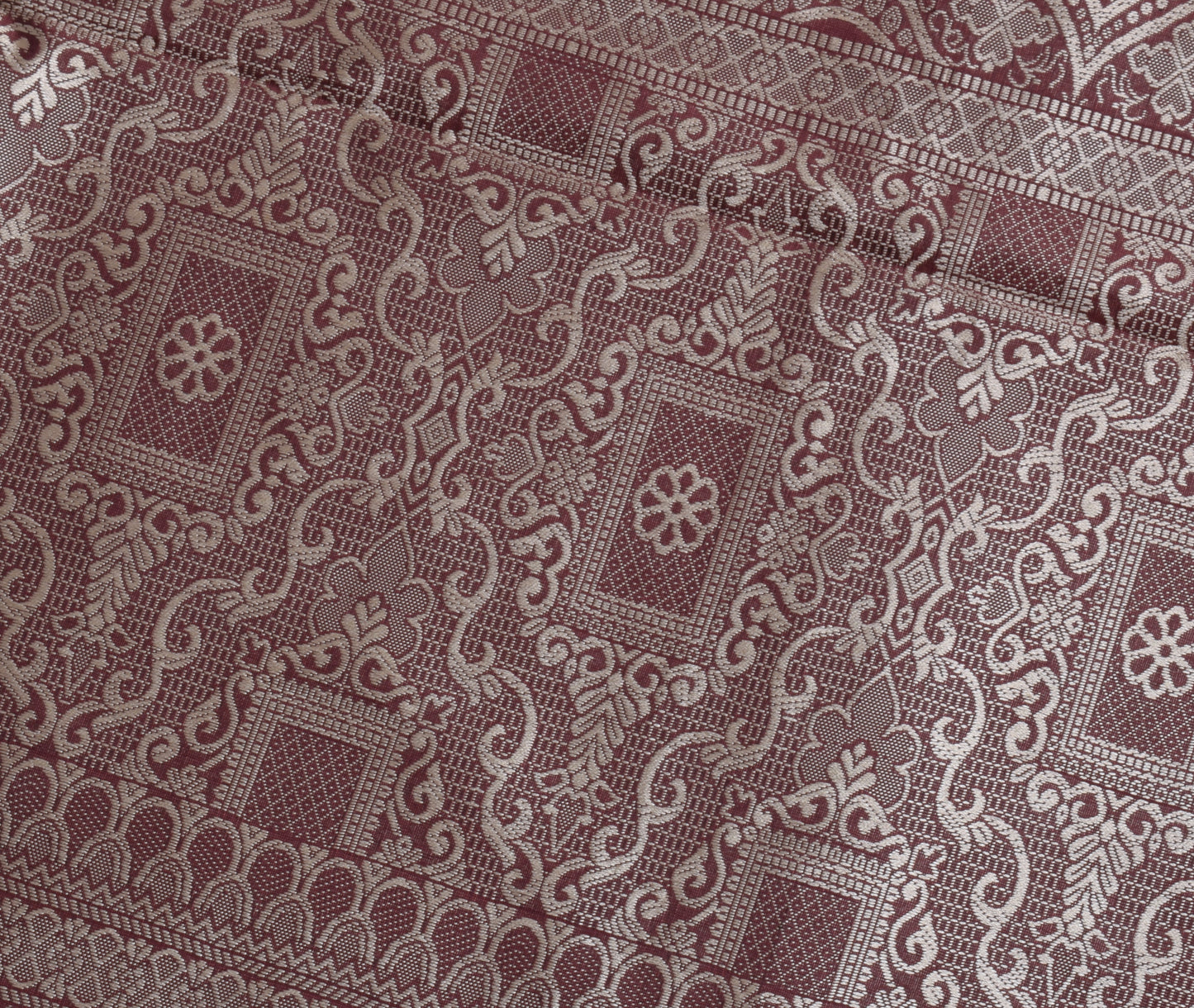 Sushila Vintage Purple Saree Blend Silk Zari Woven Floral Sari Craft Fabric