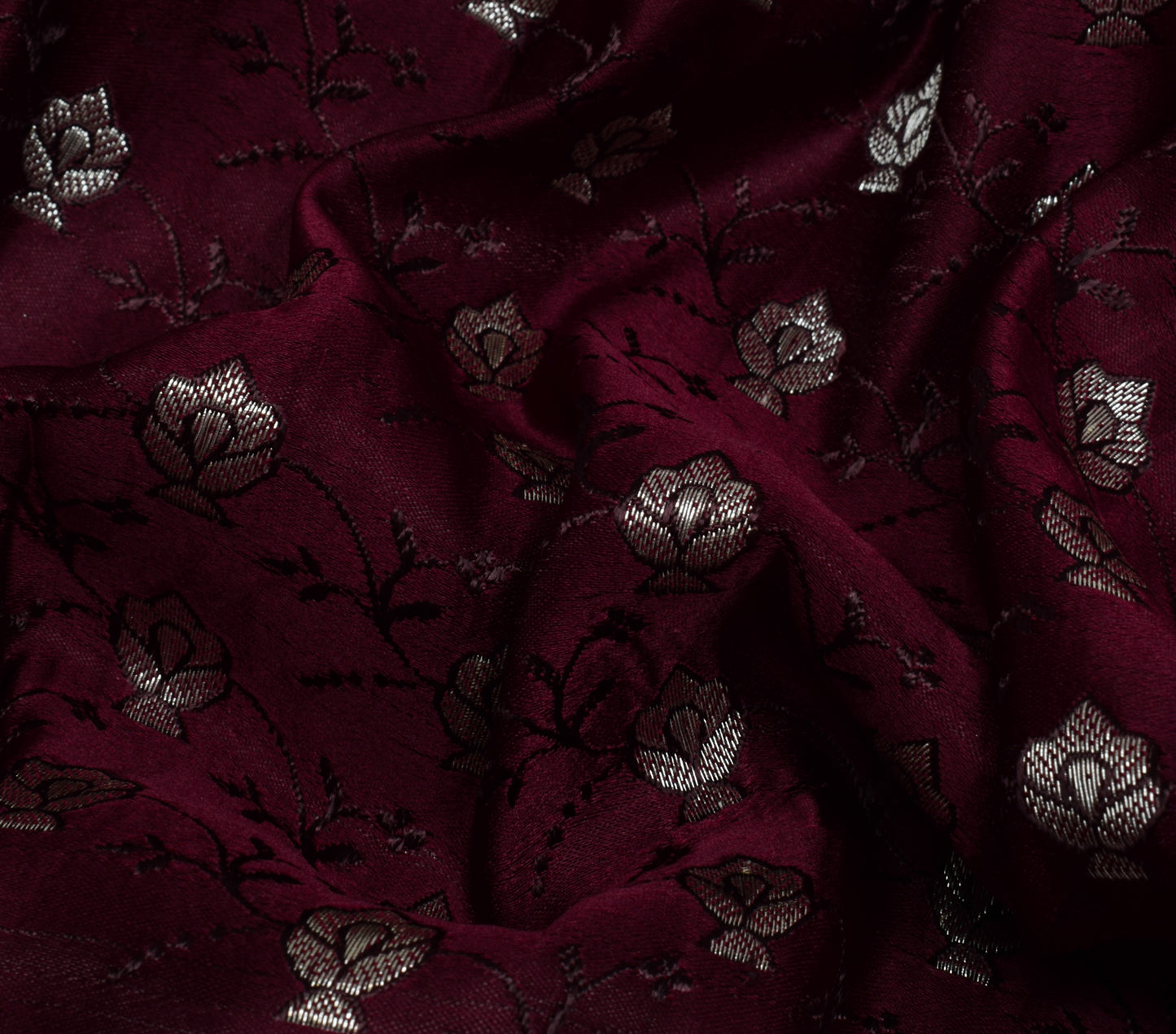 Sushila Vintage Heavy Saree Pure Satin Silk Banarasi Brocade Woven Sari Fabric