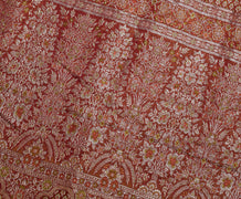 Sushila Vintage Heavy Saree Pure Satin Silk Banarasi Brocade Woven Sari Fabric