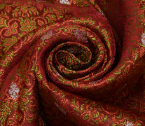 Sushila Vintage Heavy Saree Pure Satin Silk Banarasi Brocade Woven Sari Fabric