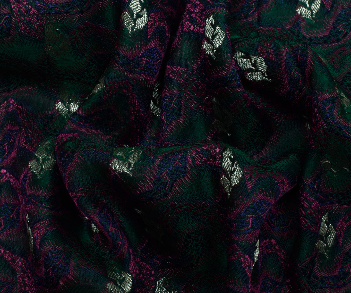 Sushila Vintage Heavy Saree Pure Satin Silk Banarasi Brocade Woven Sari Fabric