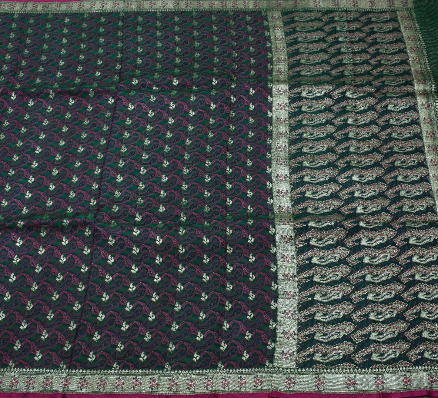 Sushila Vintage Heavy Saree Pure Satin Silk Banarasi Brocade Woven Sari Fabric