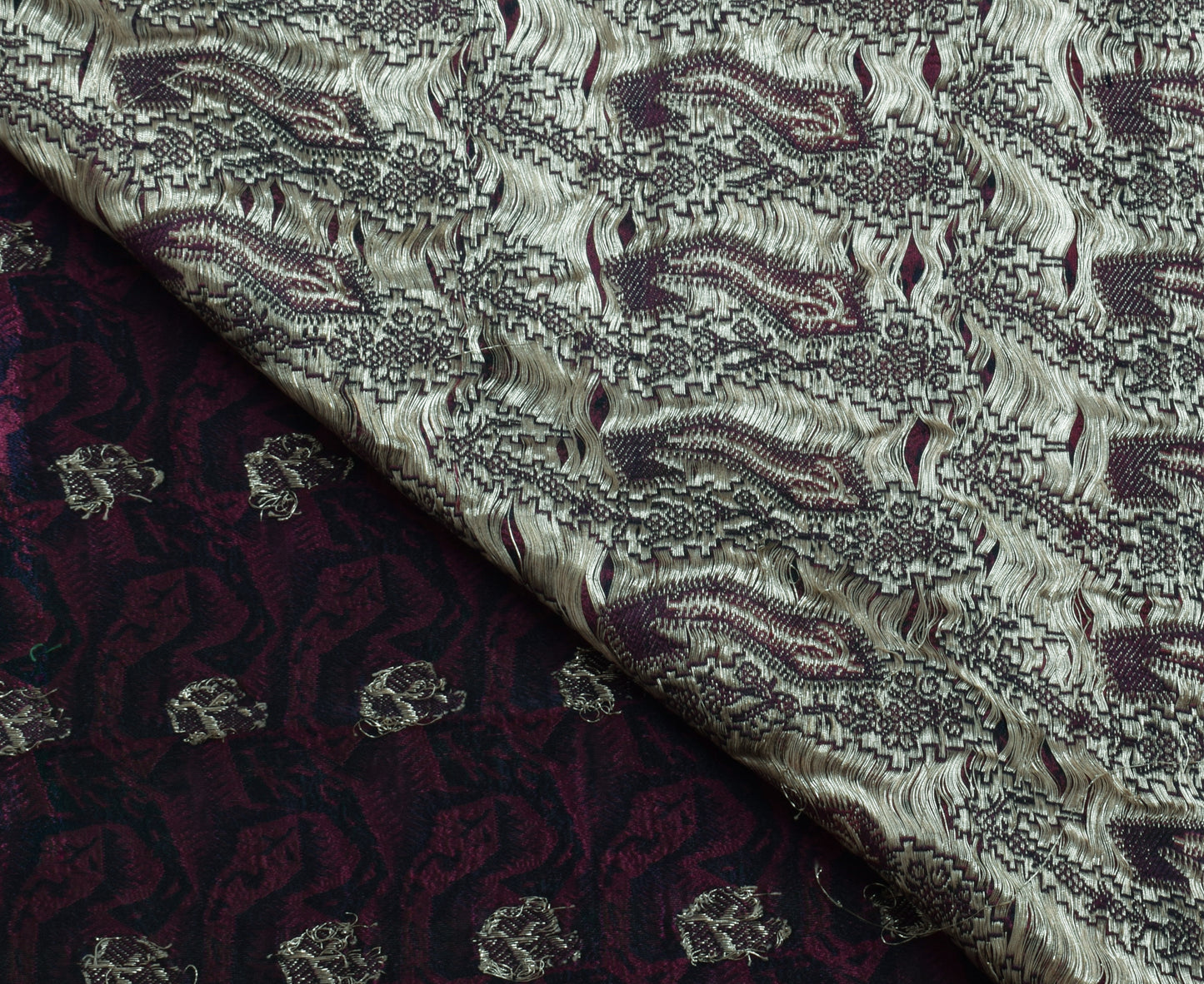 Sushila Vintage Heavy Saree Pure Satin Silk Banarasi Brocade Woven Sari Fabric