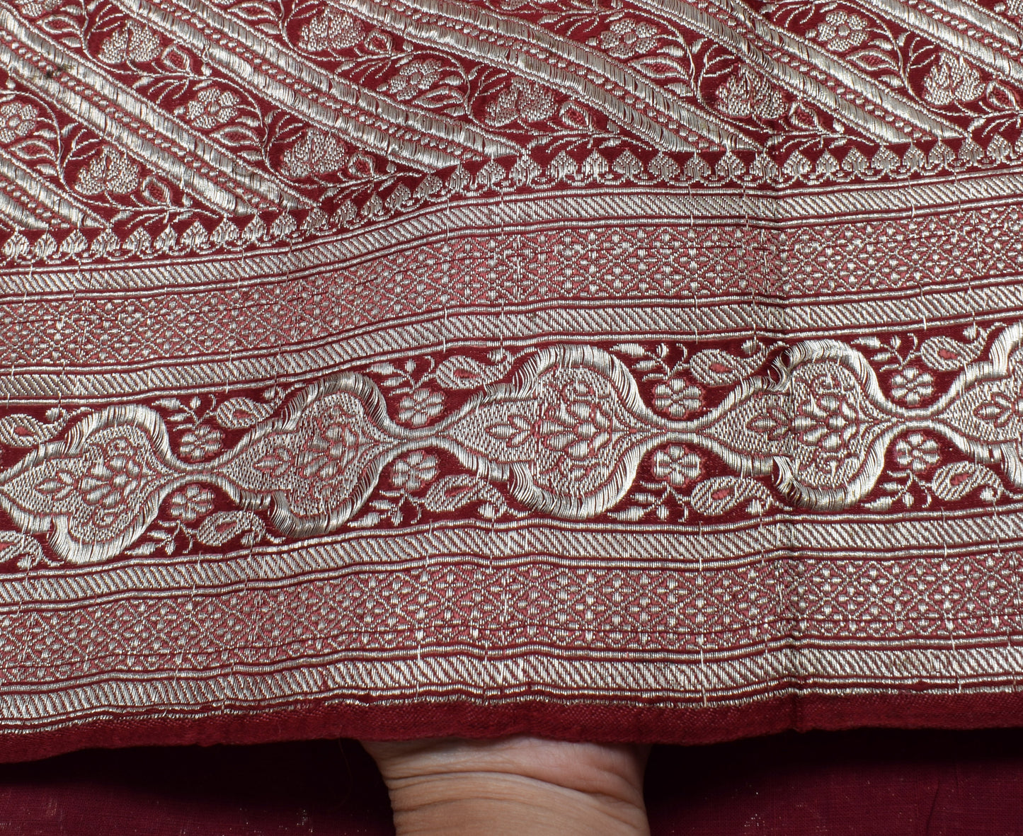 Sushila Vintage Heavy Saree Pure Satin Silk Banarasi Brocade Woven Sari Fabric
