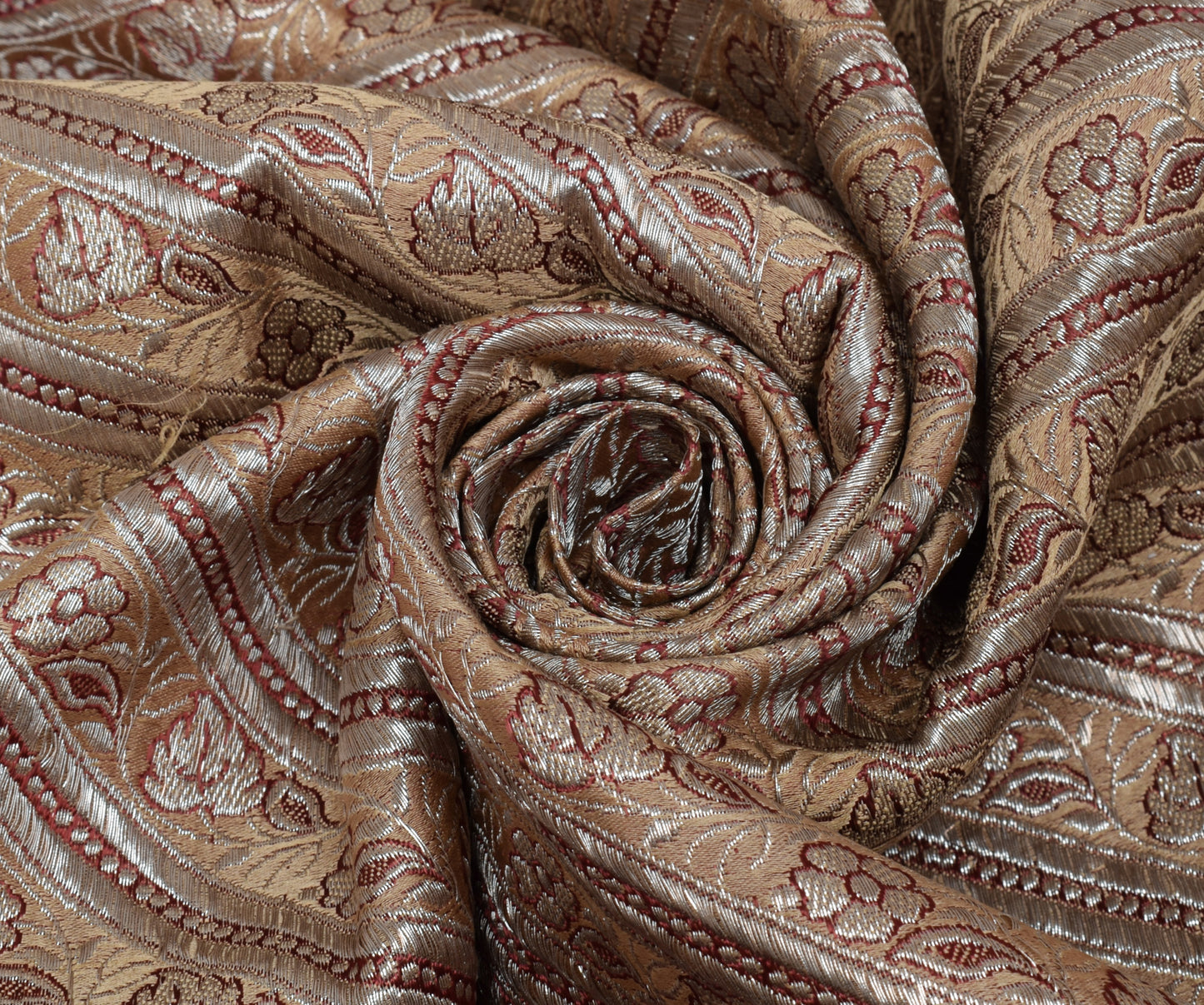 Sushila Vintage Heavy Saree Pure Satin Silk Banarasi Brocade Woven Sari Fabric