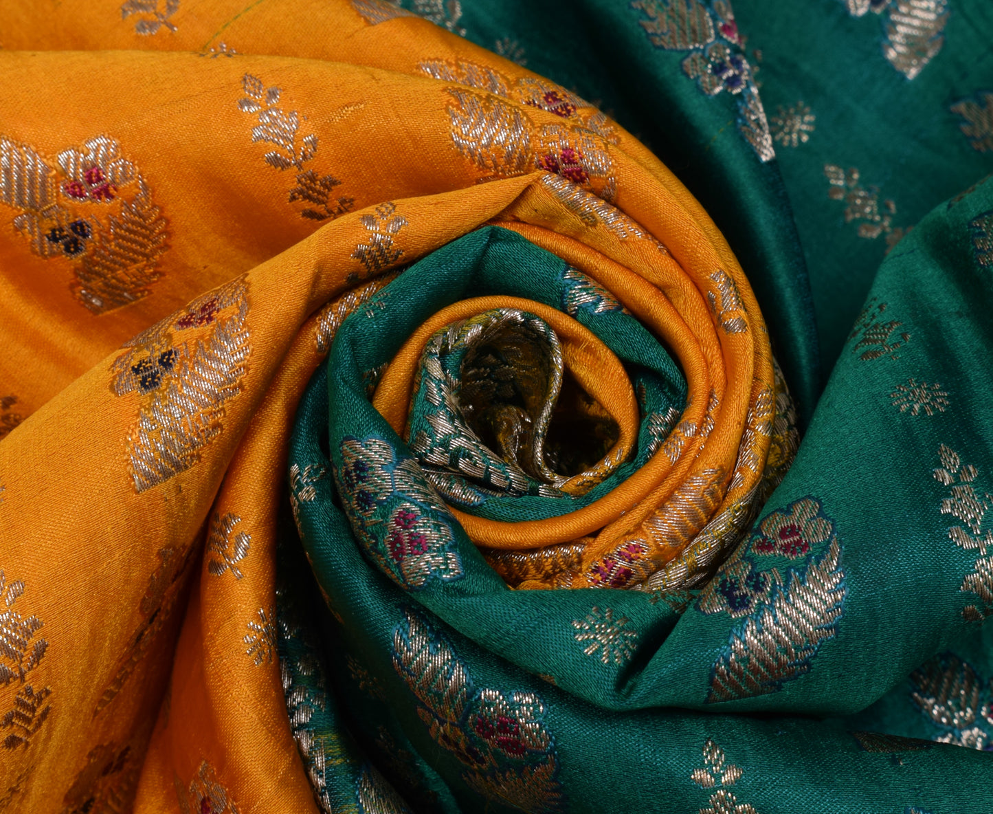 Sushila Vintage Heavy Saree Pure Satin Silk Banarasi Brocade Woven Sari Fabric