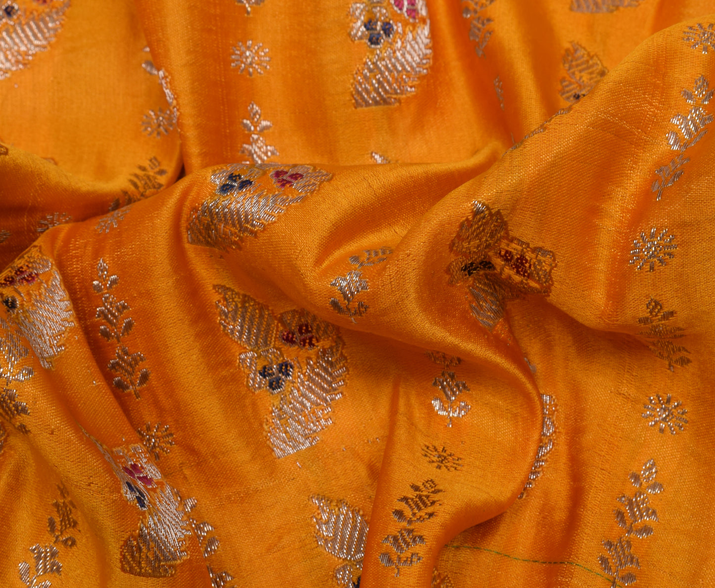 Sushila Vintage Heavy Saree Pure Satin Silk Banarasi Brocade Woven Sari Fabric