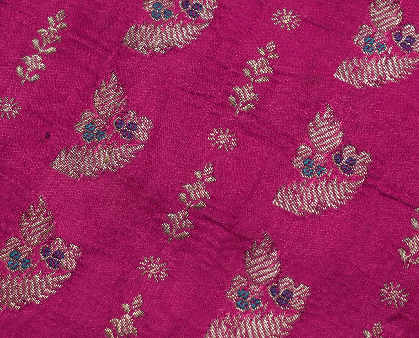 Sushila Vintage Heavy Saree Pure Satin Silk Banarasi Brocade Woven Sari Fabric