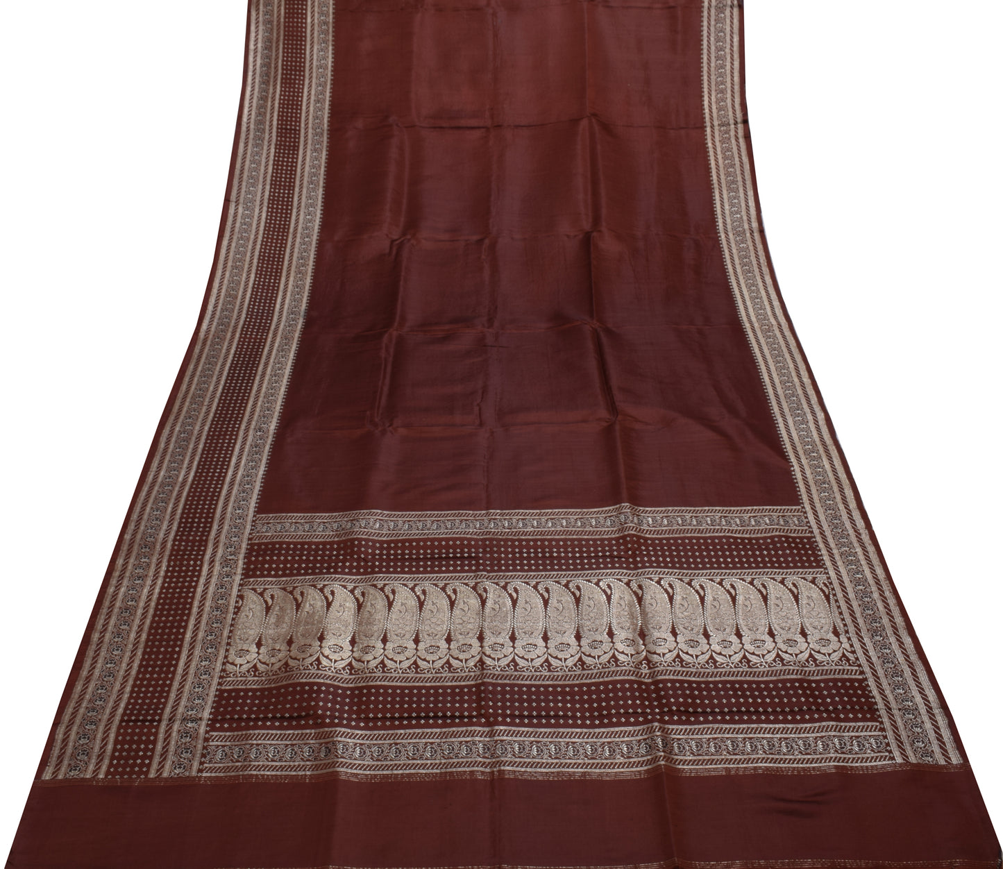 Sushila Vintage Heavy Saree Pure Satin Silk Banarasi Brocade Woven Sari Fabric