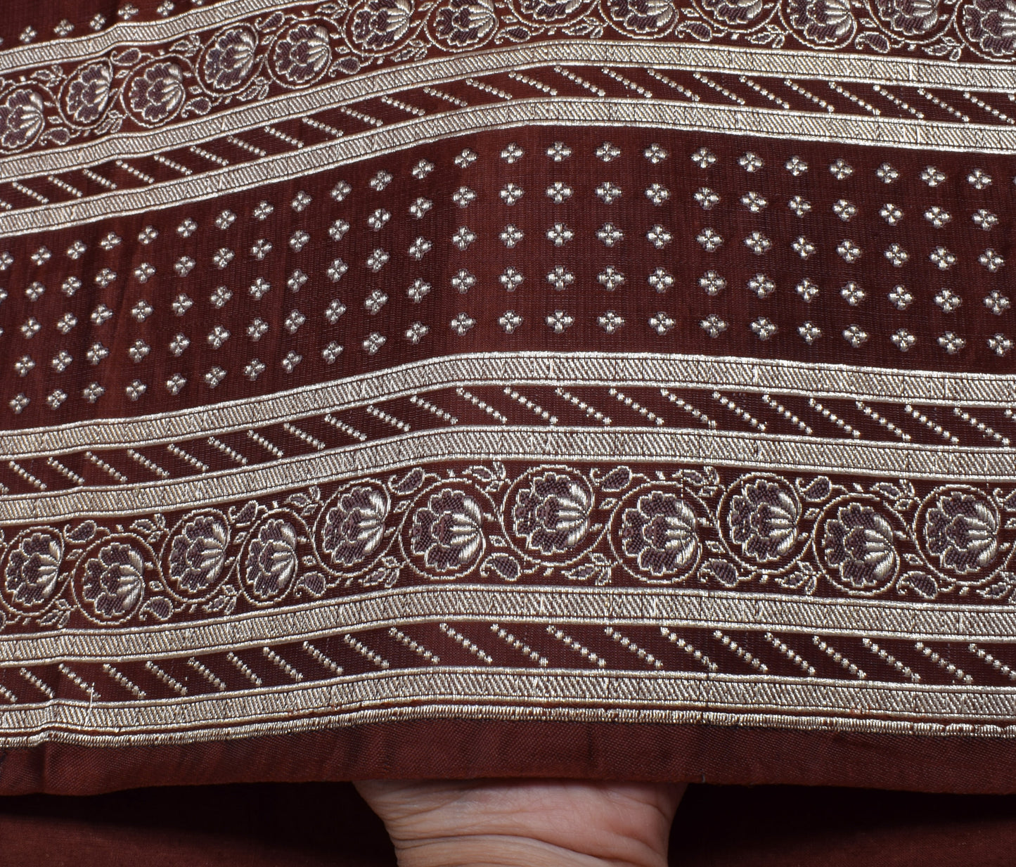 Sushila Vintage Heavy Saree Pure Satin Silk Banarasi Brocade Woven Sari Fabric