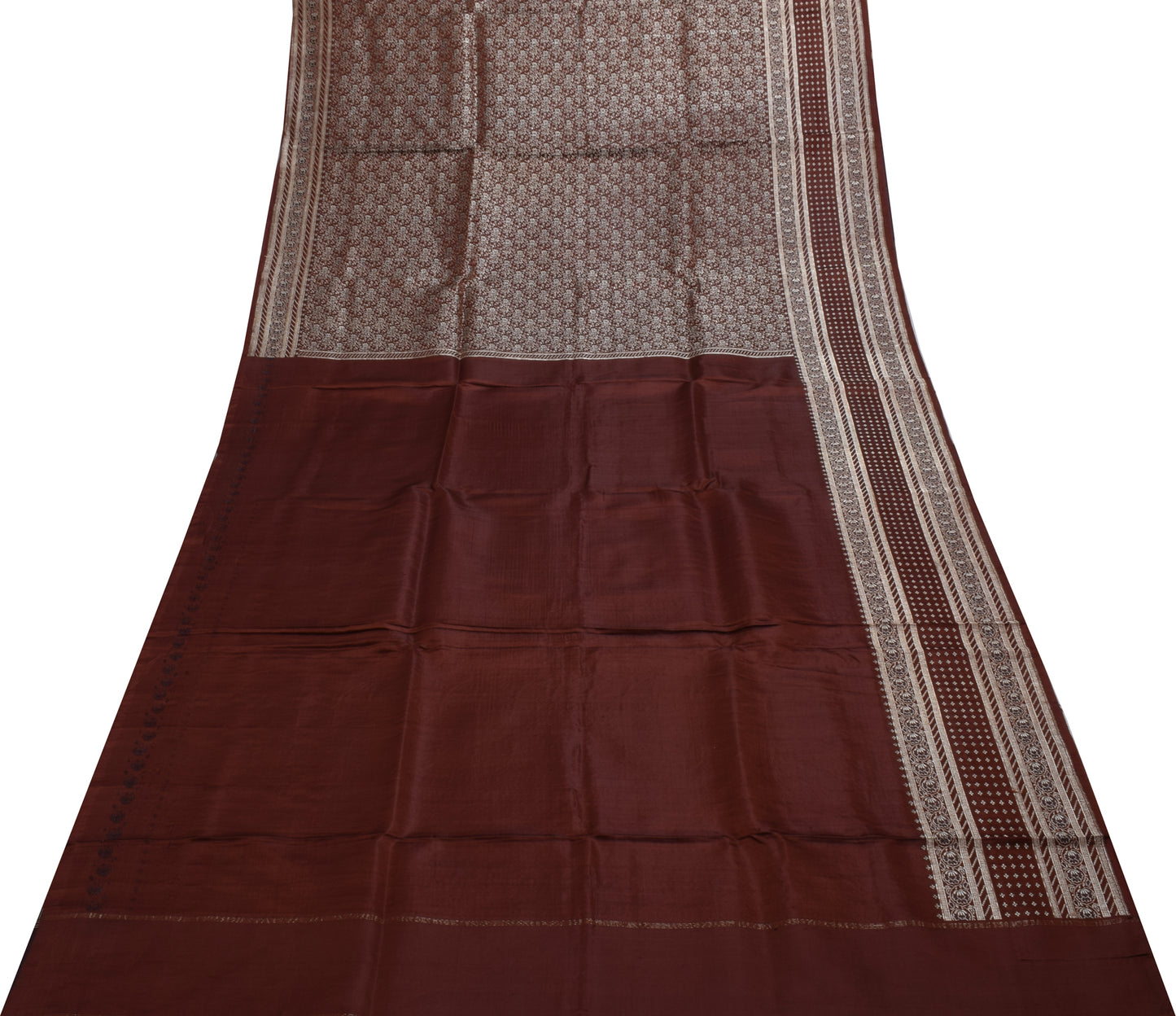 Sushila Vintage Heavy Saree Pure Satin Silk Banarasi Brocade Woven Sari Fabric