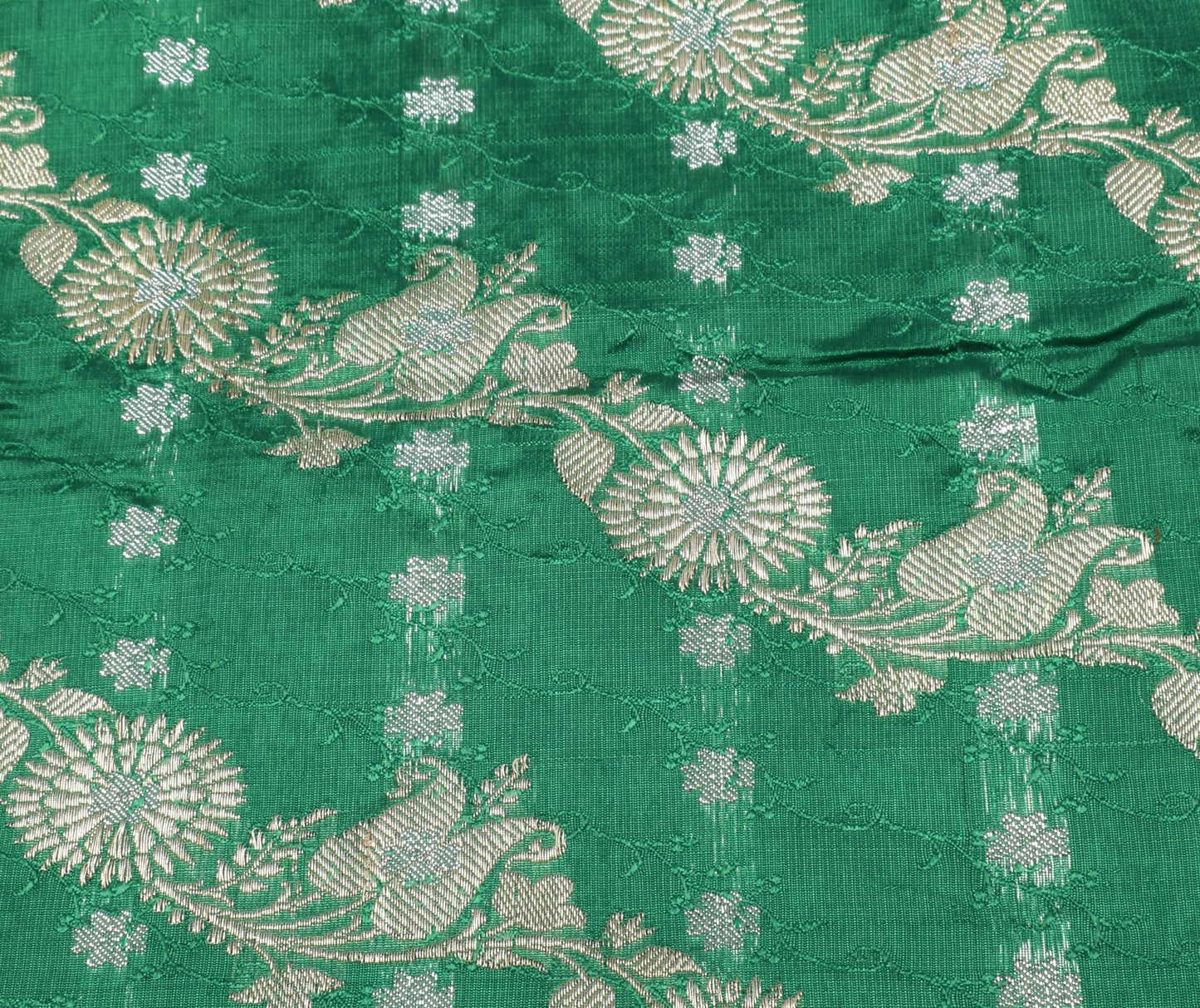 Sushila Vintage Heavy Saree Blend Satin Silk Banarasi Brocade Woven Sari Fabric