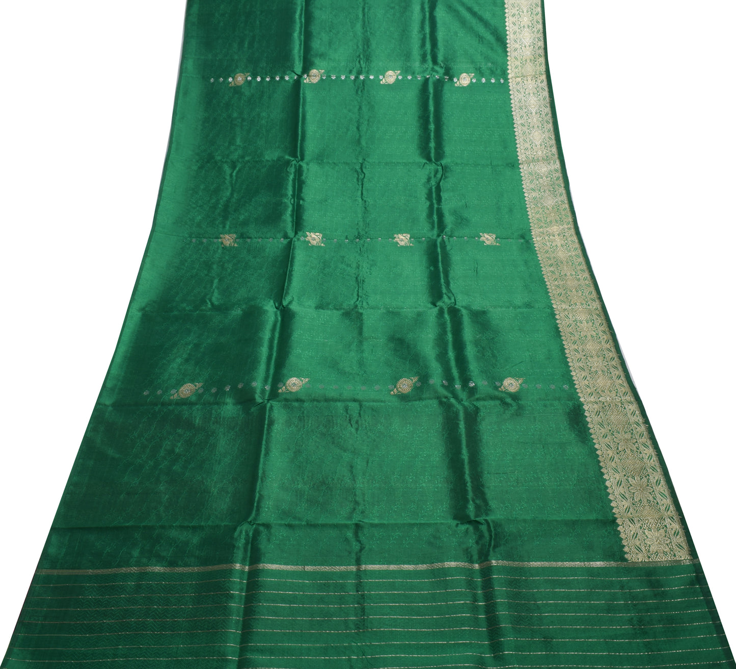 Sushila Vintage Heavy Saree Blend Satin Silk Banarasi Brocade Woven Sari Fabric