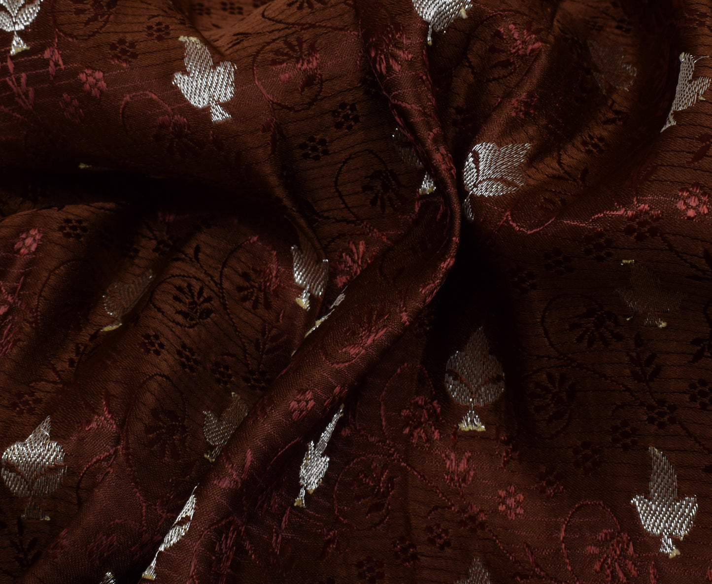 Sushila Vintage Heavy Saree Pure Satin Silk Banarasi Brocade Woven Sari Fabric