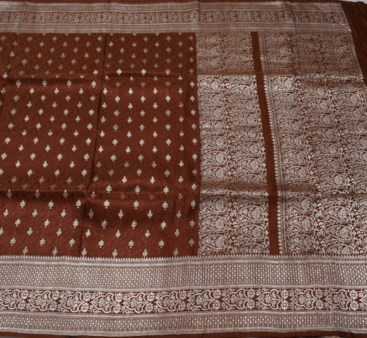 Sushila Vintage Heavy Saree Pure Satin Silk Banarasi Brocade Woven Sari Fabric
