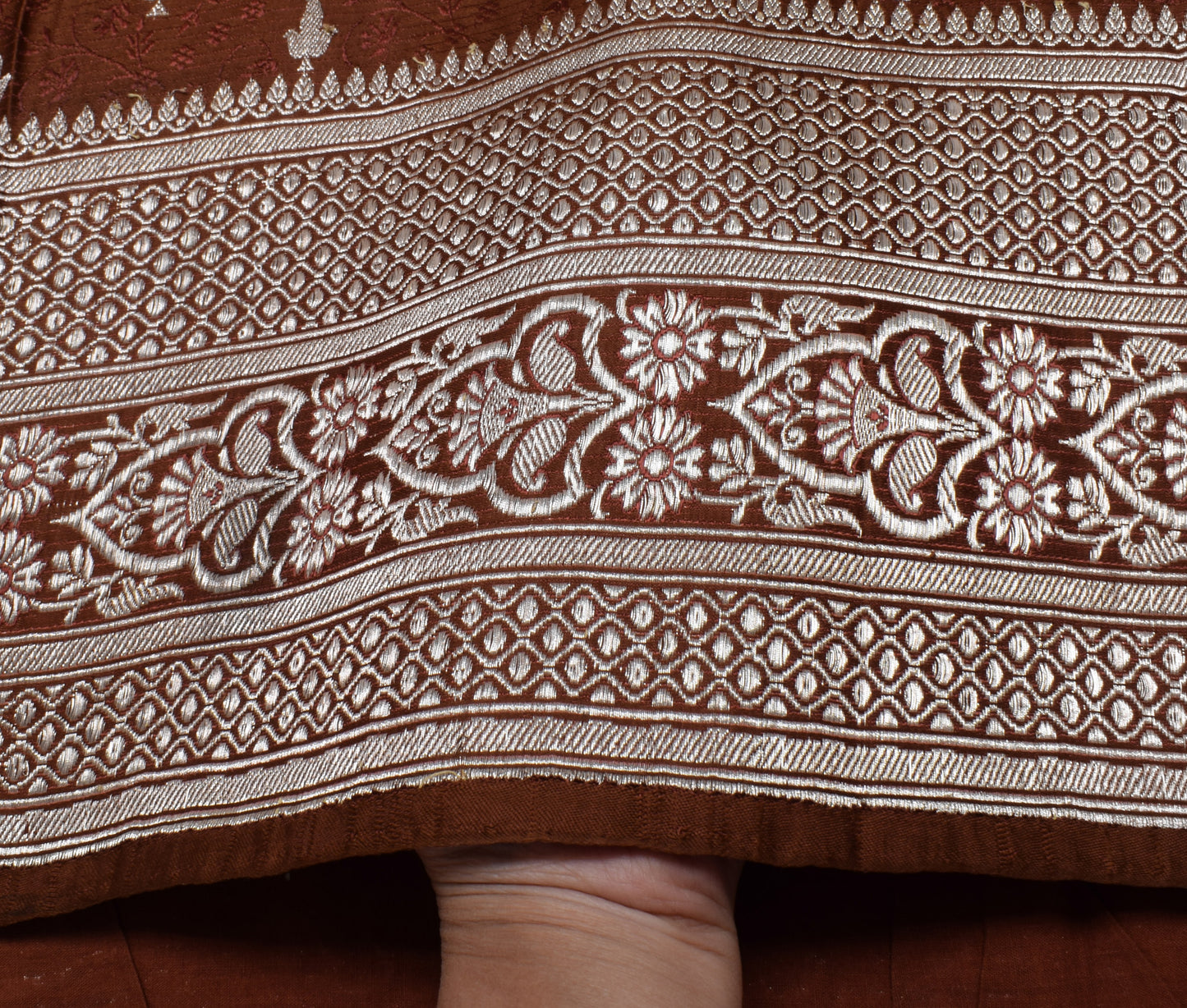 Sushila Vintage Heavy Saree Pure Satin Silk Banarasi Brocade Woven Sari Fabric