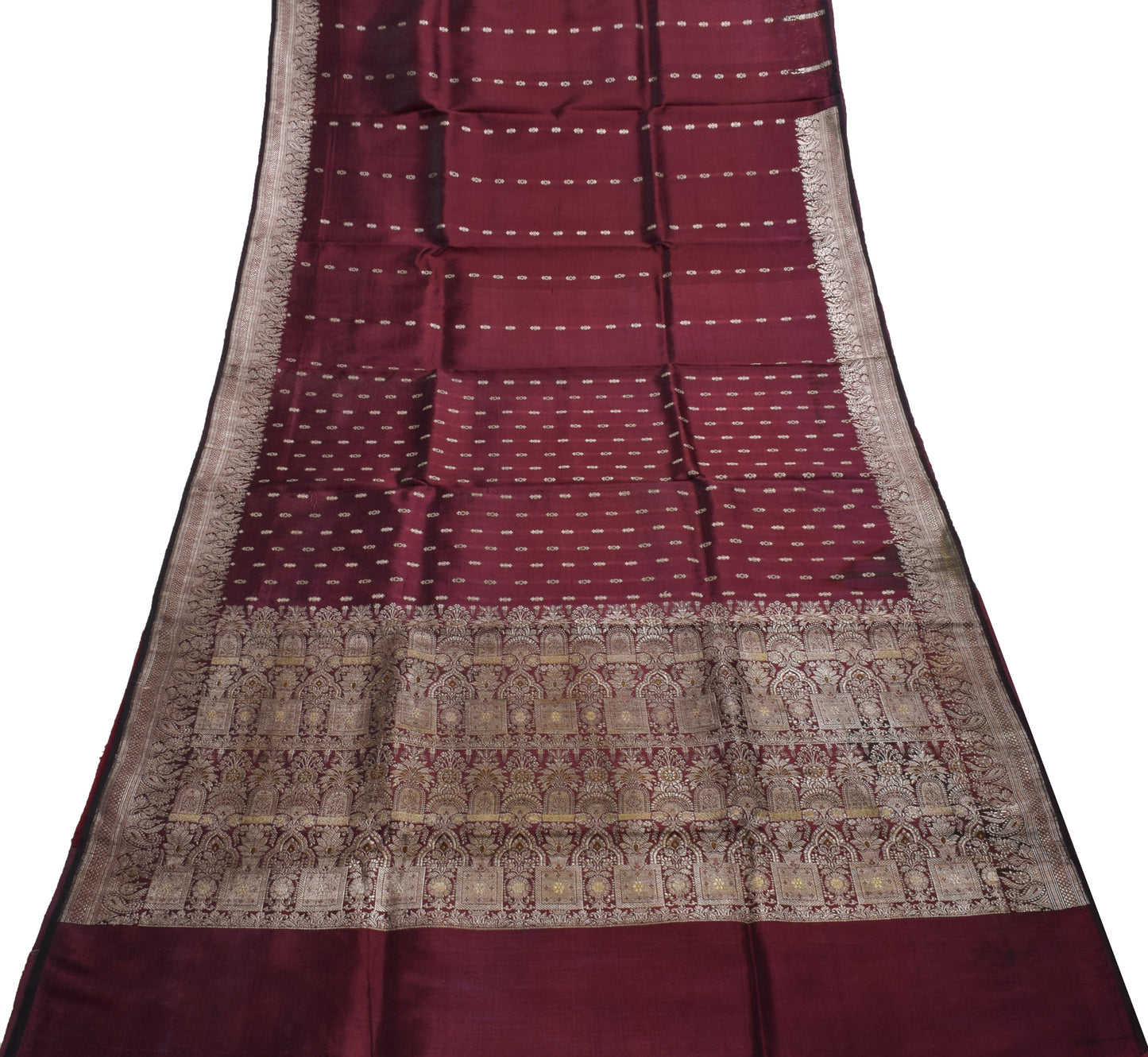 Sushila Vintage Heavy Saree Blend Satin Silk Banarasi Brocade Woven Sari Fabric