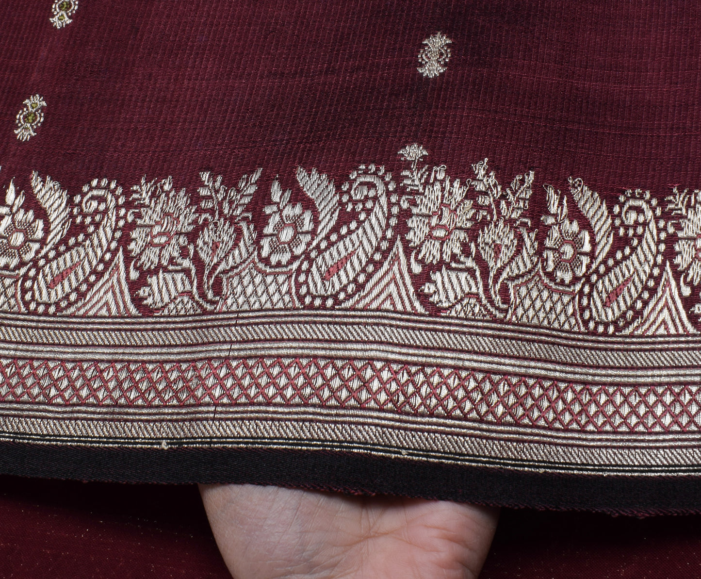 Sushila Vintage Heavy Saree Blend Satin Silk Banarasi Brocade Woven Sari Fabric