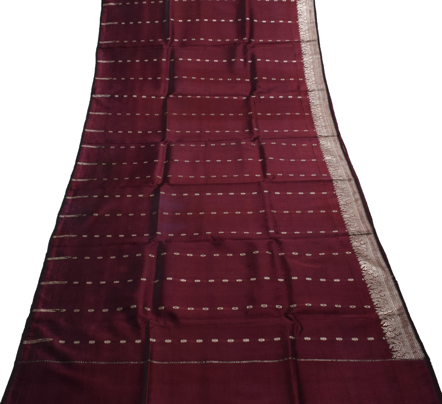 Sushila Vintage Heavy Saree Blend Satin Silk Banarasi Brocade Woven Sari Fabric