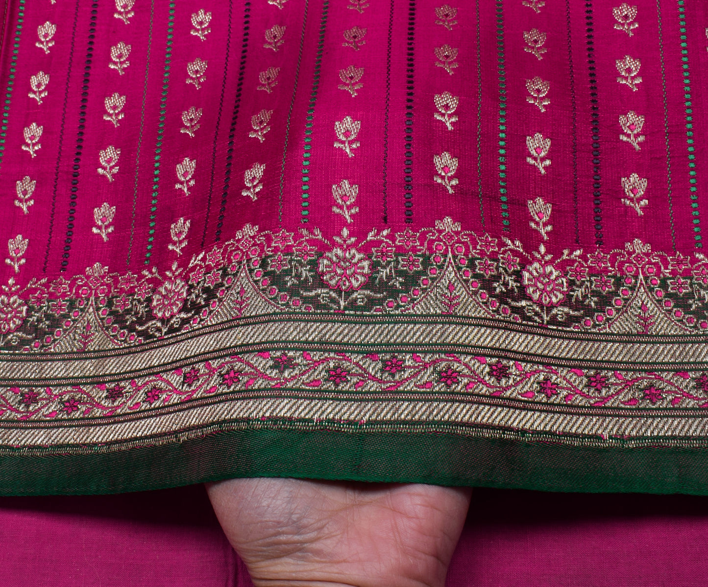 Sushila Vintage Heavy Saree Pure Satin Silk Banarasi Brocade Woven Sari Fabric