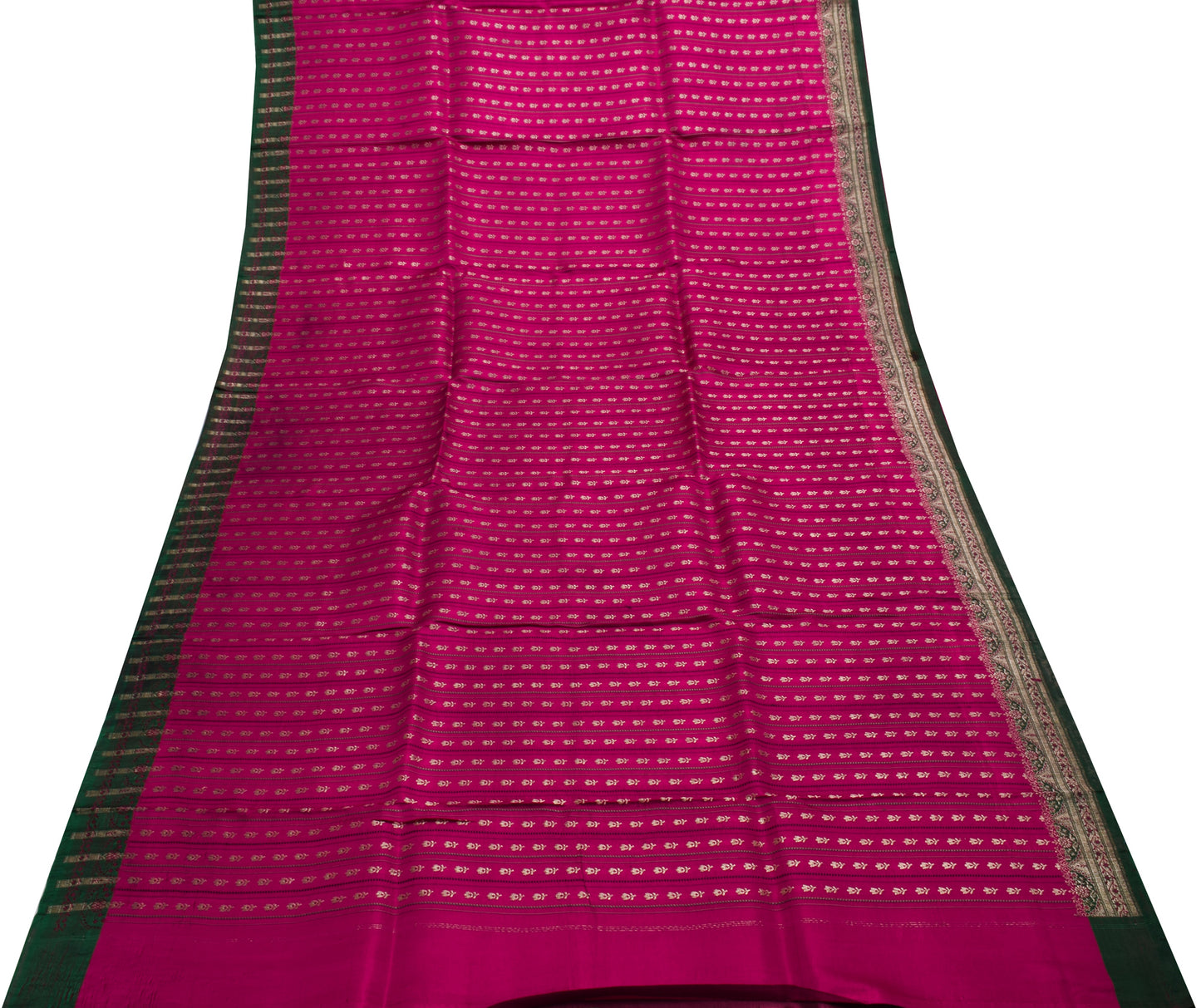 Sushila Vintage Heavy Saree Pure Satin Silk Banarasi Brocade Woven Sari Fabric