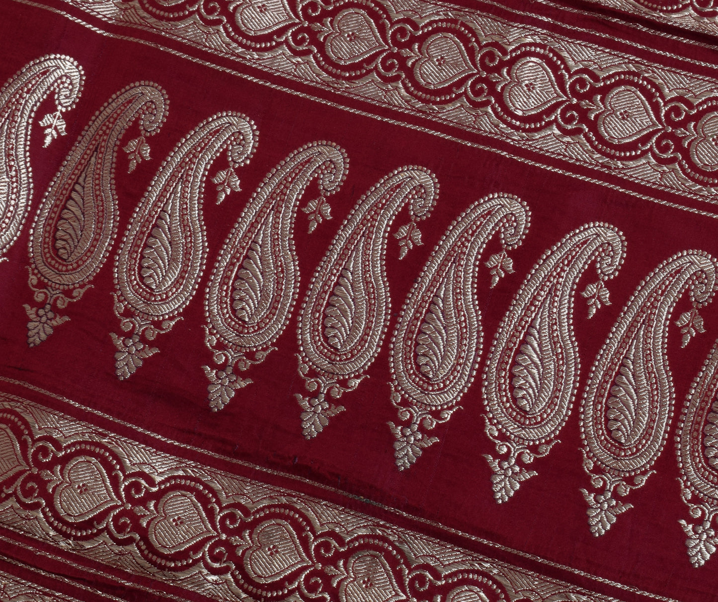 Sushila Vintage Heavy Saree Pure Satin Silk Banarasi Brocade Woven Sari Fabric