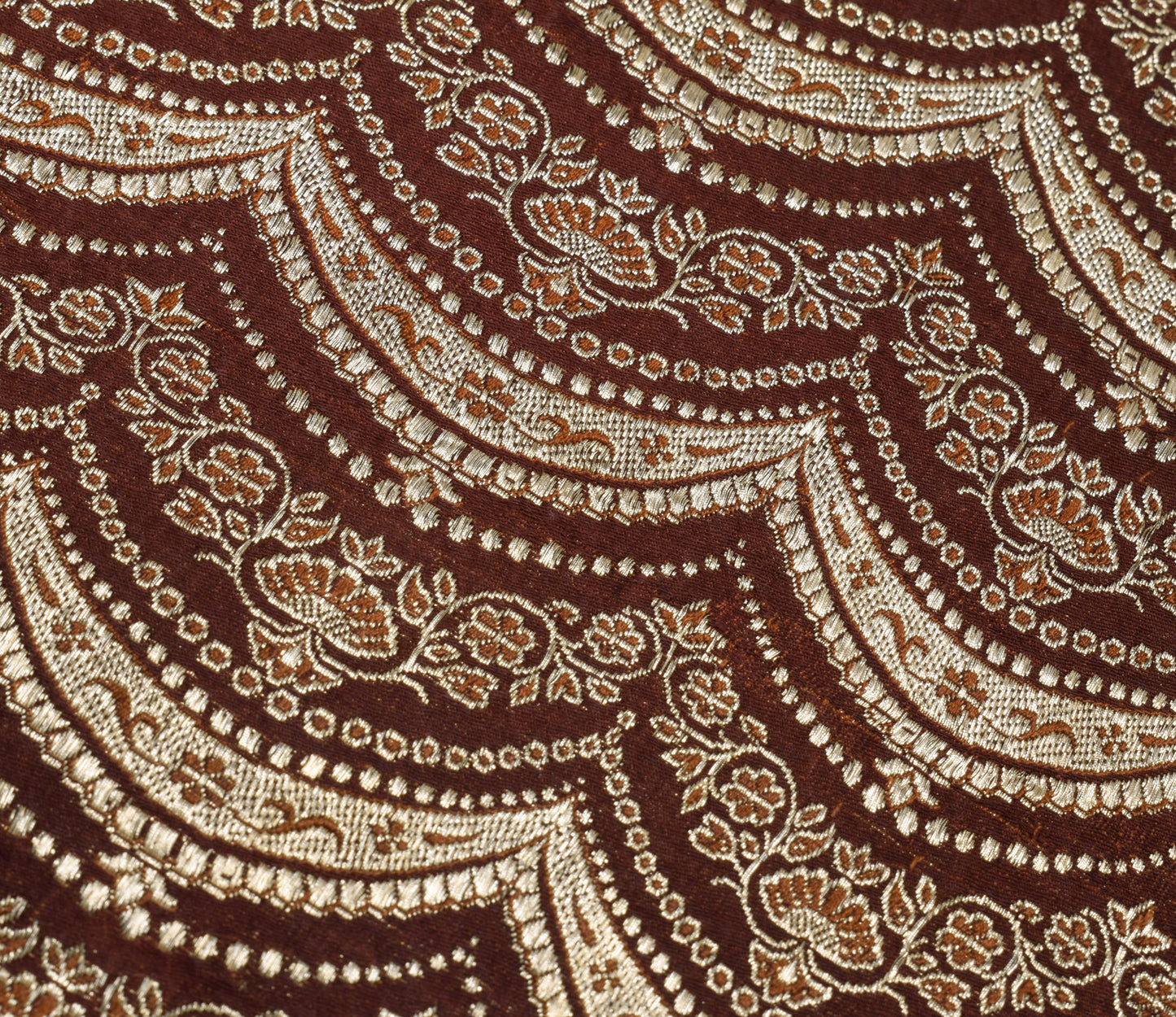 Sushila Vintage Heavy Saree Pure Satin Silk Banarasi Brocade Woven Sari Fabric